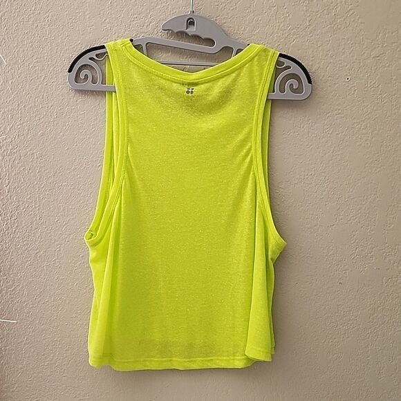 Sweaty Betty Small Cropped sleeveless swing vest tee shirt top lime punch green - Picture 5 of 6